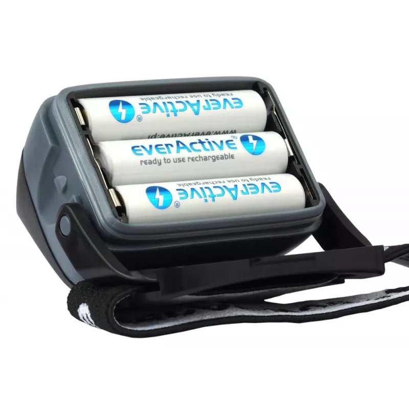 Lanterna de cabeça everActive HL-150, lanterna frontal, 150 lm, 3 W, IPX4, 3×AAA, preto