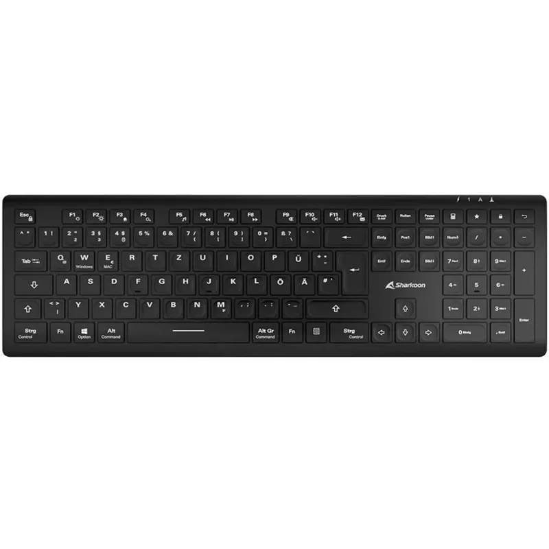 Sharkoon OfficePal K30W preto layout DE Rubberdome