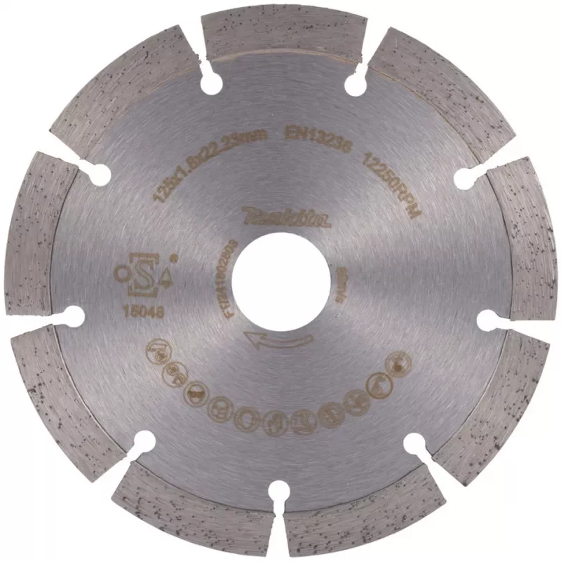 Disco de corte de diamante Makita D-80086 125 mm de diâmetro, 22,23 mm de furo