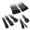Conjunto de extensão de cabos Kolink Core Adept – revestido a PET, conjunto de 6 peças, 20+4 pinos, 8 pinos, 4+4 pinos, 3×6+2 pinos (300–350 mm)