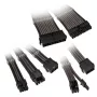 Conjunto de extensão de cabos Kolink Core Adept – revestido a PET, conjunto de 6 peças, 20+4 pinos, 8 pinos, 4+4 pinos, 3×6+2 pinos (300–350 mm)