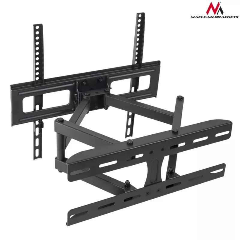 Maclean MC-760 suporte de parede para TV de 26–55 polegadas, VESA 100×100–400×400, máx. 30 kg, inclinação ±15°, distância à parede 7–46 cm, metal, preto