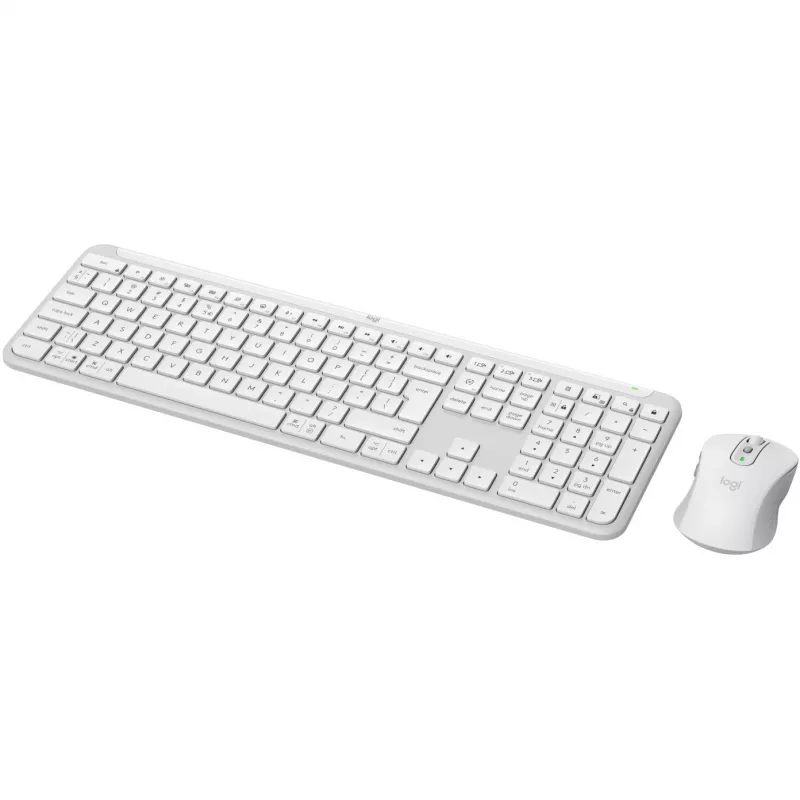 Logitech Signature Slim Combo MK950 - conjunto teclado-rato - 100% tamanho completo - sem fios - Bluetooth 5.1 LE - QWERTY - US International - branco sujo (920-012491)