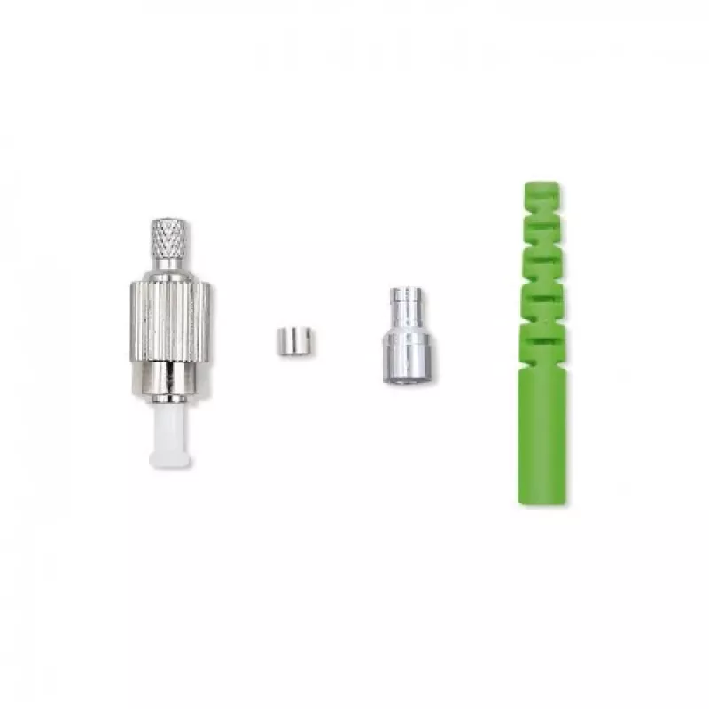Conector de fibra ótica FC/APC Qoltec 54443 Monomodo Verde Prateado Amarelo