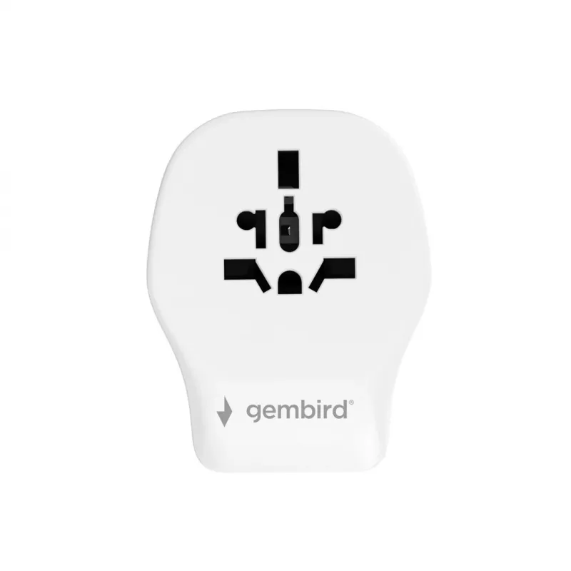 Adaptador de viagem de parede GEMBIRD TPA-1A2C20-02-W 20W — 1xUSB-A + 2xUSB-C, ficha tipo G, 100–250 V, branco