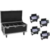 Conjunto de projetor EUROLITE Multiflood 20000999 com 4 baterias recarregáveis, 8×10W LEDs RGBW, proteção IP