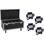Conjunto de projetor EUROLITE Multiflood 20000999 com 4 baterias recarregáveis, 8×10W LEDs RGBW, proteção IP