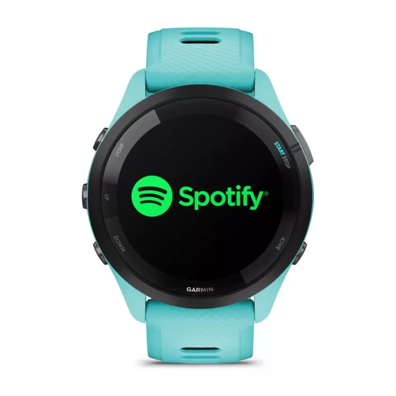 Garmin Forerunner 265 3,3 cm (1,3 polegadas) AMOLED 46 mm digital 416 x 416 píxeis ecrã tátil preto, azul Wi-Fi GPS (satélite)