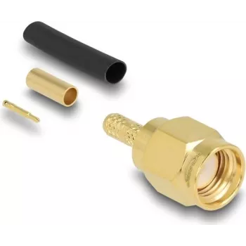 Ficha SMA de cravar DELOCK 91780 para cabo coaxial RG-174 / RG-316 com tubo termorretrátil