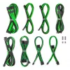 CableMod CM-PCSR-16X2KIT-NKKLG-R-SS C-Series Pro ModMesh Sleeved 12V-2x6 12VHPWR Dual StealthSense conjunto de cabos para Corsair RMi/RMx (Black Label), preto/verde-claro