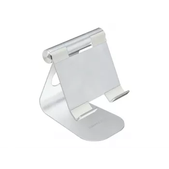 TERRATEC iTab M - Suporte para smartphone / tablet - alumínio - prateado - tamanho do ecrã: 8,8-25 cm (3.5-10) - suporte de mesa (219728)