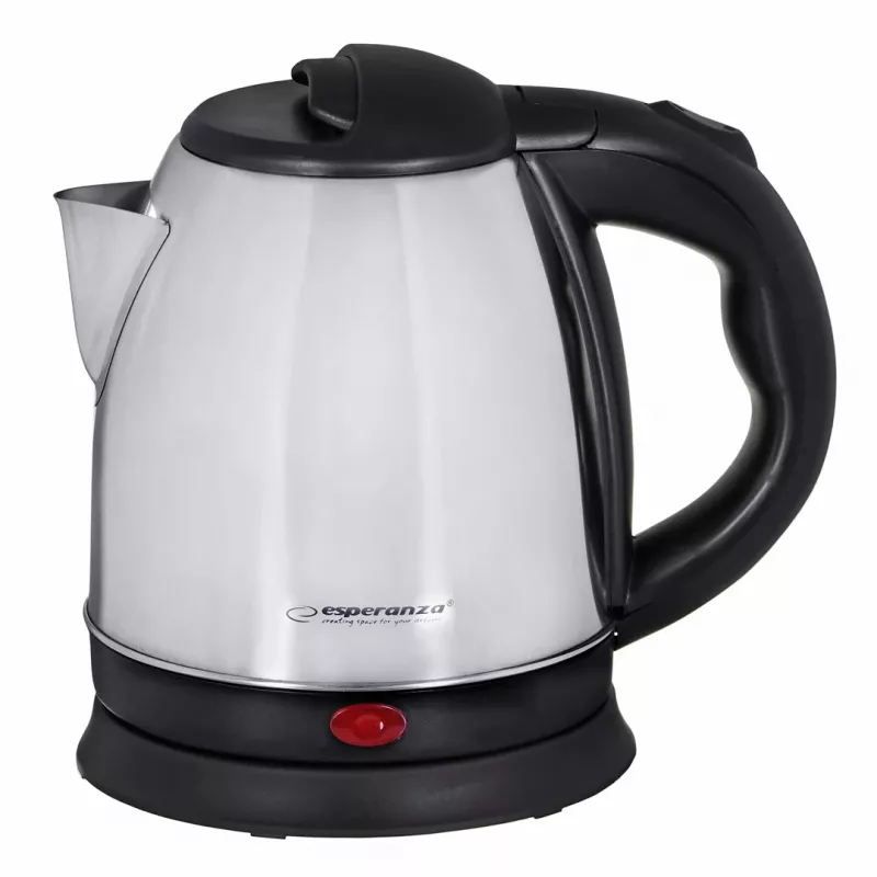 Chaleira elétrica ESPERANZA 1,0 L aço inoxidável e plástico, 1350 W, sem fios, desligamento automático