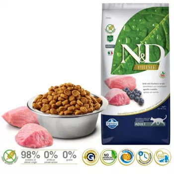 FARMINA N&D Prime Lamm e mirtilo Adult - Alimento seco para gatos - 5 kg