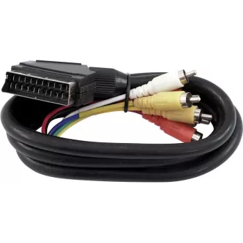 Cabo adaptador SCART para 6x RCA Omnitronic 1,5 m