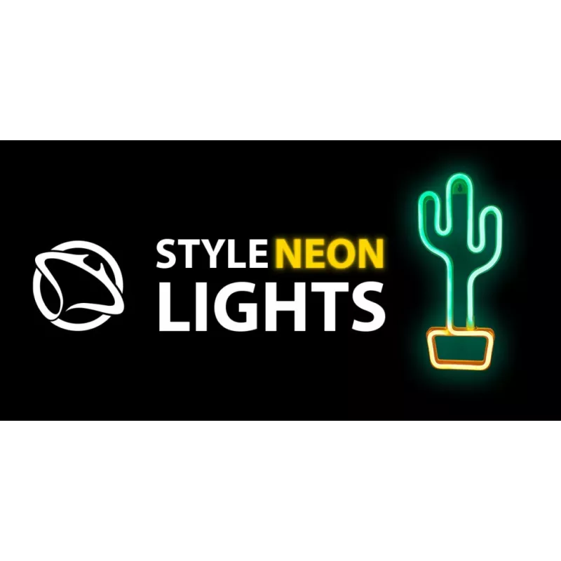 Luz de néon decorativa MANTA SNL07GNT cato verde amarelo, letreiro de néon