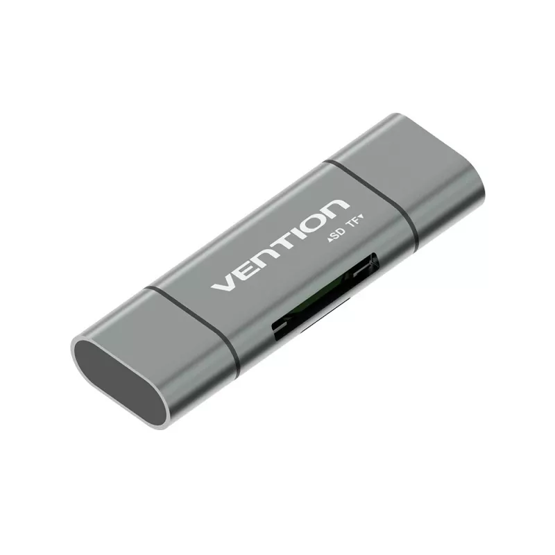 Leitor de cartões multifunções Vention USB3.0 cinzento metal Type