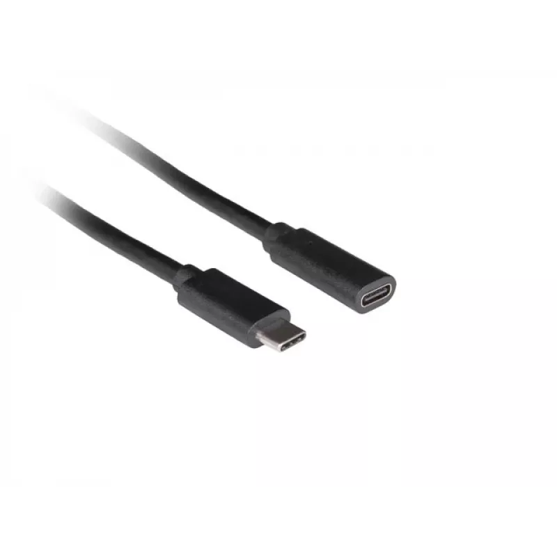 Cabo USB-C para USB-C LANBERG CA-USBE-20CC-0005-BK, USB 3.2 Gen 1 (5 Gbit/s), 0,5 m, preto