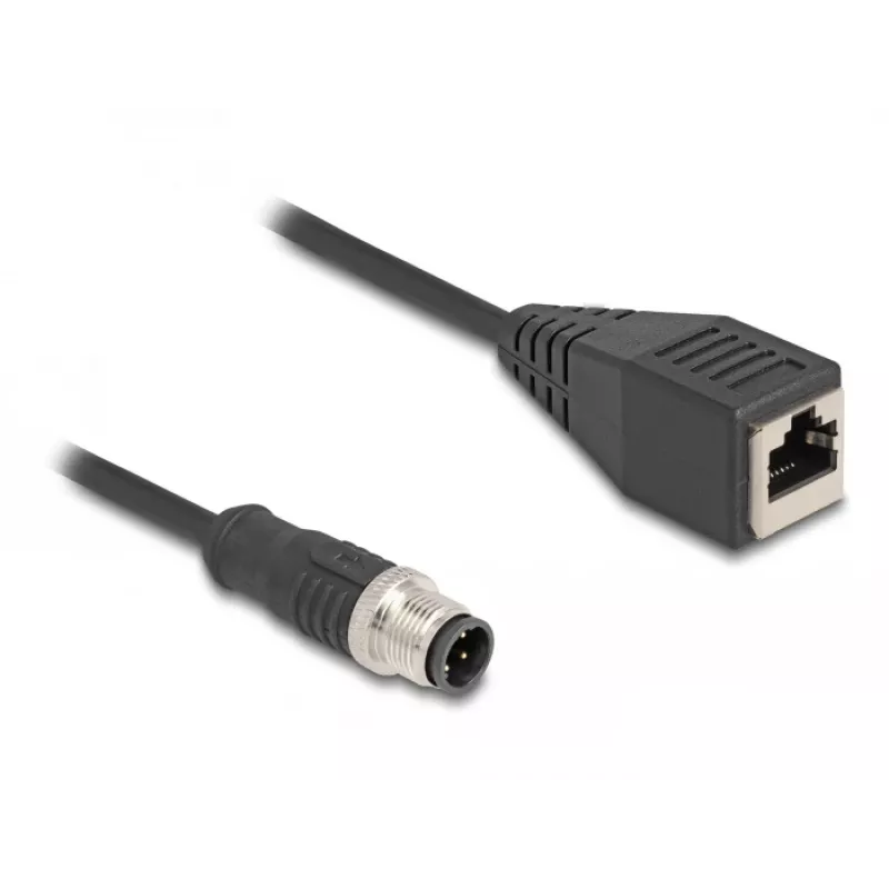 Cabo adaptador DeLOCK M12 codificação D de 4 pinos conector macho para conector fêmea RJ45 50 cm