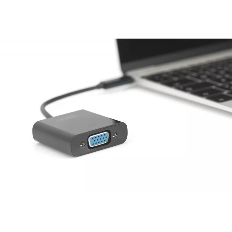 Adaptador USB-C para VGA DIGITUS DA-70853, Full HD 1080p, preto