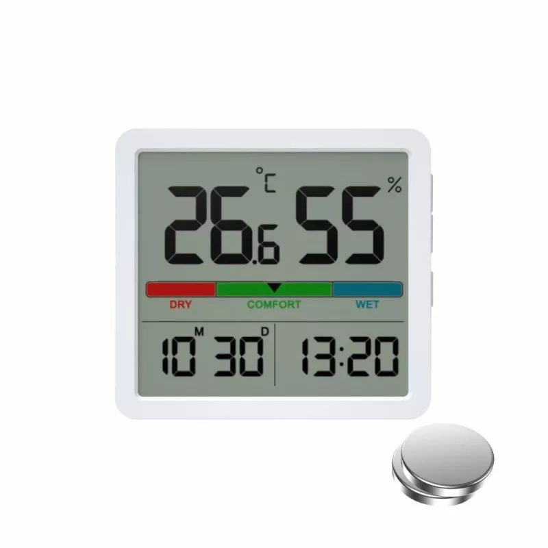 Manta MTO001W termómetro higrómetro com relógio, branco