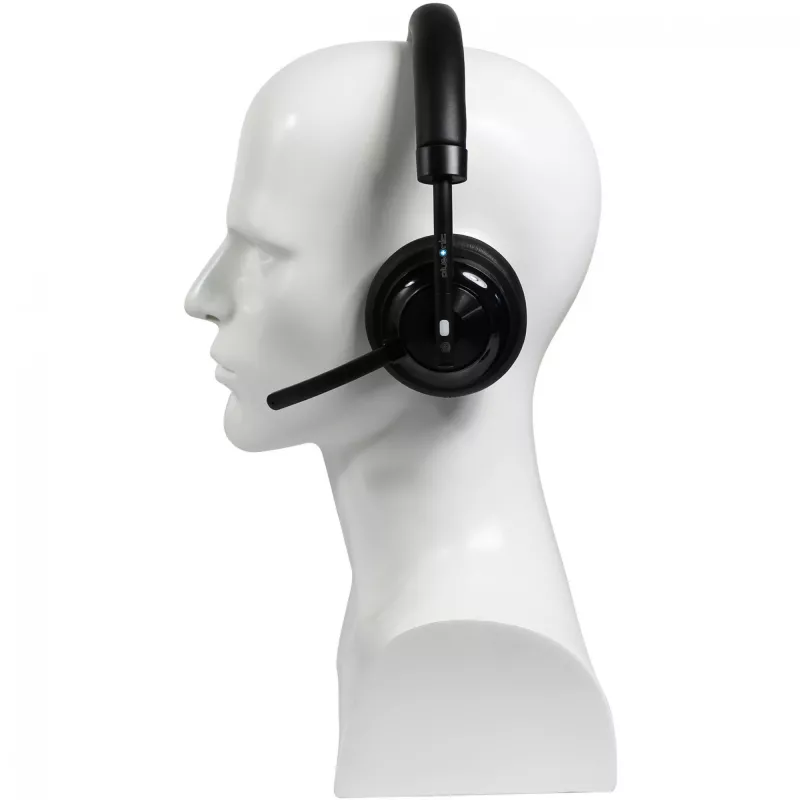 Headset sem fios Plusonic W320 Dual DECT estéreo — headset DECT estéreo sem fios, suporte de base dupla