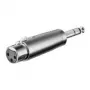 Adaptador XLR Wentronic Goobay - conector fêmea XLR (3 pinos) > ficha jack 6,35 mm (4 pinos, estéreo) (27514)