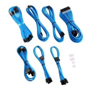 Kit de cabos de alimentação CableMod C-Series PRO ModMesh RM Black Label azul-claro CM-PCSR-16P3KIT-NKLB-R para fonte de alimentação de PC