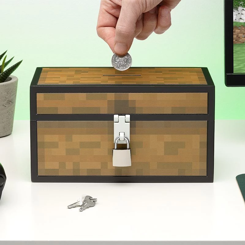 Mealheiro Paladone design Baú Minecraft PP13601MCF para crianças e fãs