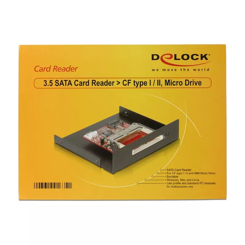Leitor de cartões SATA DeLOCK 91635 preto