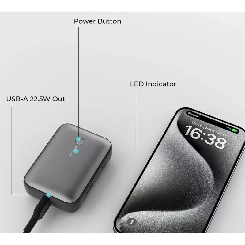 Powerbank AUKEY 157000 10000 mAh cinzento
