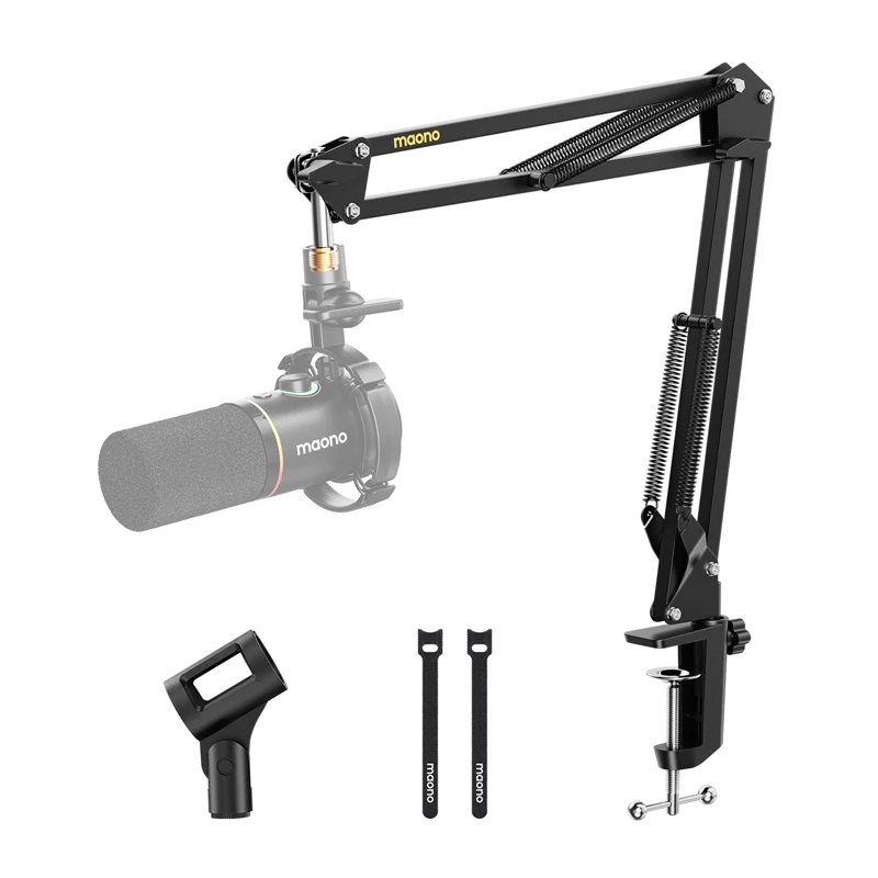 Braço de microfone MAONO B01 (BA20) – base de montagem em mesa, preto, profundidade máx. de mesa 4,5 cm