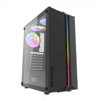 Caixa de computador Darkflash DK151 LED (preto) + 3 ventoinhas RGB