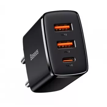 Carregador USB Baseus 30W QC PD3.0 Type-C carregamento rápido para iPhone 17 16 15 14 13 12 Pro Max Xiaomi Samsung