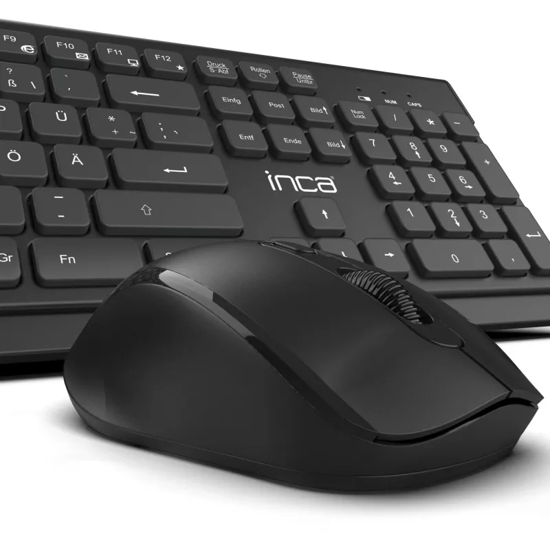 Teclado e rato Inca IWS-519 incluído Office RF Wireless QWERTY turco preto