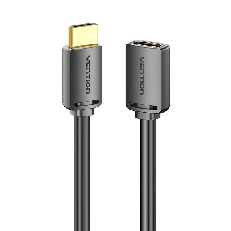 Cabo HDMI Vention AHCBD 0,5 m, HDMI tipo A macho para HDMI tipo A fêmea, HDMI 2.0, contactos dourados, preto