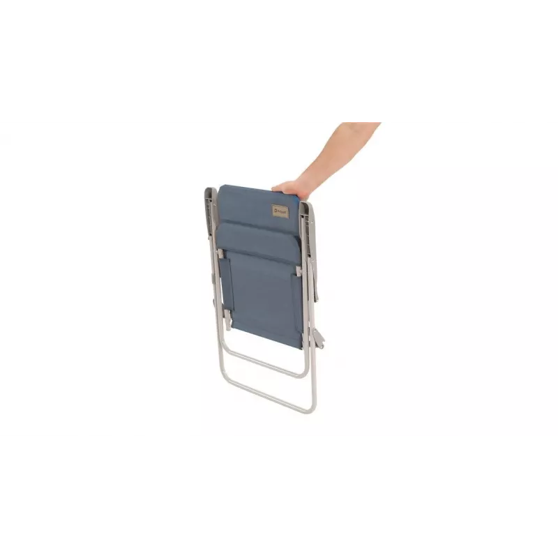 Cadeira de campismo Outwell Blackpool Ocean Blue — cadeira dobrável de 2 pernas, carga máx. 120 kg, 3,3 kg, 55 cm de largura