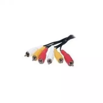 shiverpeaks BASIC-S 3x RCA - 3x RCA 1,5 m - 3 x RCA - conector macho - 3 x RCA - conector macho - Níquel - Preto - Vermelho - Branco - Amarelo (BS40150-1.5)