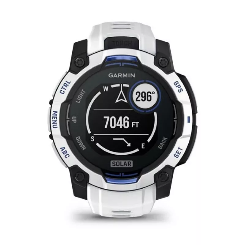 Garmin Instinct 3 Solar smartwatch, 45 mm, Black/Stone White, bracelete de silicone (010-02934-03)