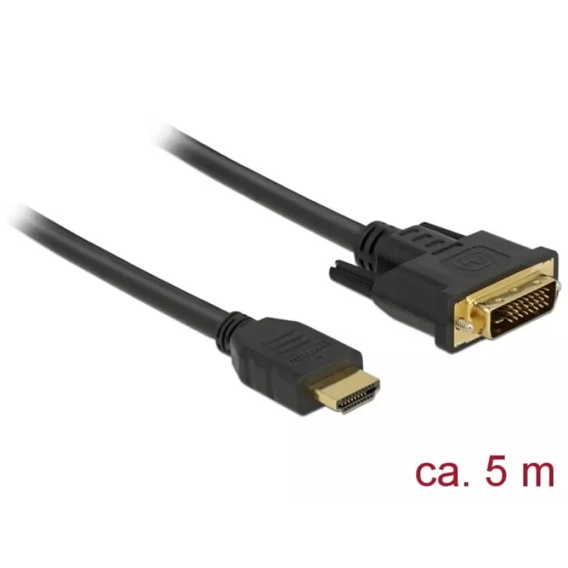 Adaptador de cabo de vídeo DeLOCK 85656 5 m HDMI tipo A DVI preto