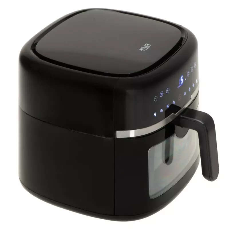 Adler AD 6318 fritadeira de ar, 8 l, 2500 W, ecrã LCD, 9 programas, preta