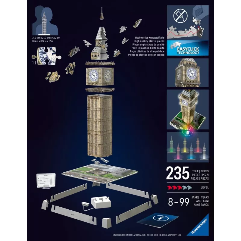 Puzzle 3D Big Ben Clock Tower Londres