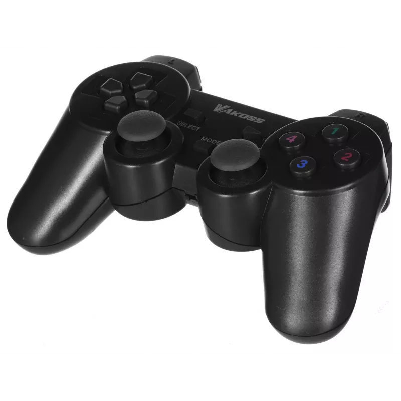 VAKOSS GP-4705BK comando sem fios USB, PC/PS3, vibração dual shock, analógico/digital, preto