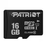 Cartão de memória microSDHC PATRIOT PSF16GMDC10 — 16 GB, Class 10, UHS-I (U1), 80 MB/s, preto