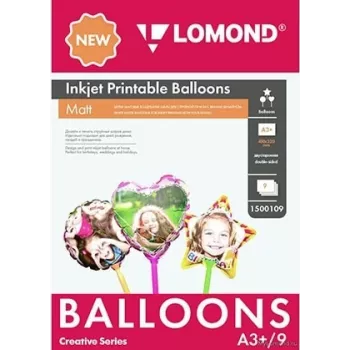 Balões imprimíveis a jato de tinta Lomond A3+, 9 folhas (bola/coração/estrela) frente e verso