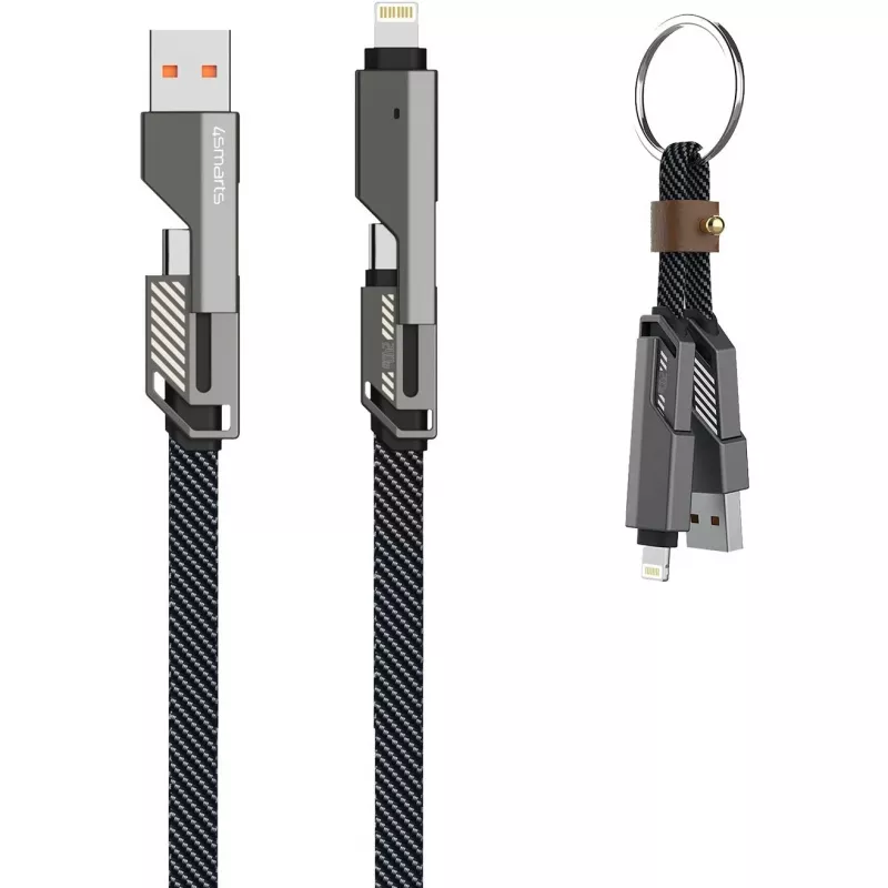 4smarts Cabo USB-C ComboCord Flat 240W+ Porta-chaves - Cabo - Digital/Dados