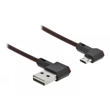 Cabo USB DeLOCK EASY-USB 2.0 Type-A macho para Micro-B macho angular 0,2 m preto