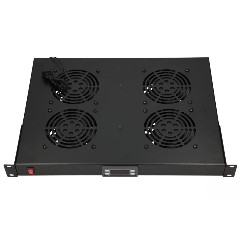 Painel de ventoinhas Extralink 19 polegadas 4 ventoinhas com termostato