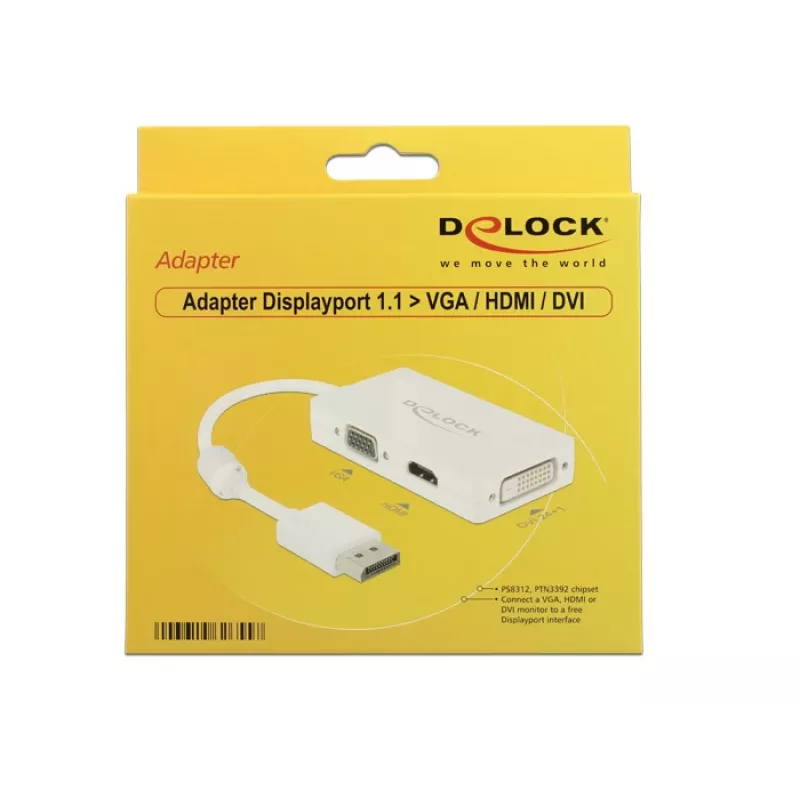 Cabo DeLOCK 0,16 m DisplayPort VGA HDMI DVI-D