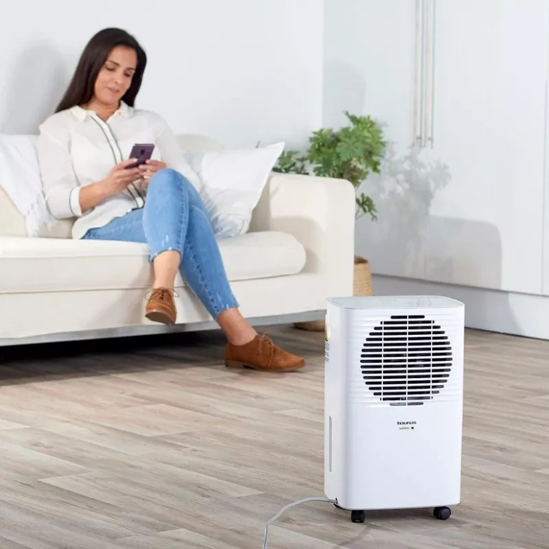 Desumidificador Taurus DH1201 — depósito de 2,5 L, 90 m³/h, 210 W, 43 dB, R290