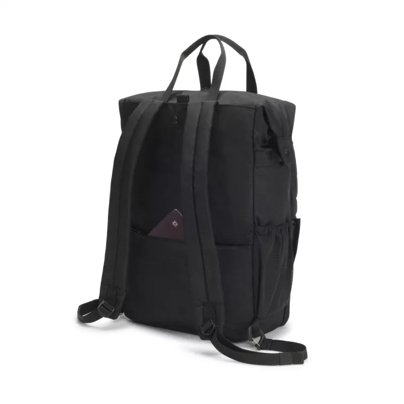 Mochila DICOTA Eco Dual GO 39,6 cm (15,6 polegadas) preta com pega e alça de ombro